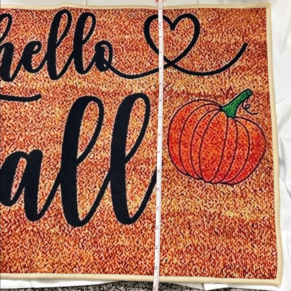 Hello Fall Doormat - Orange and Black